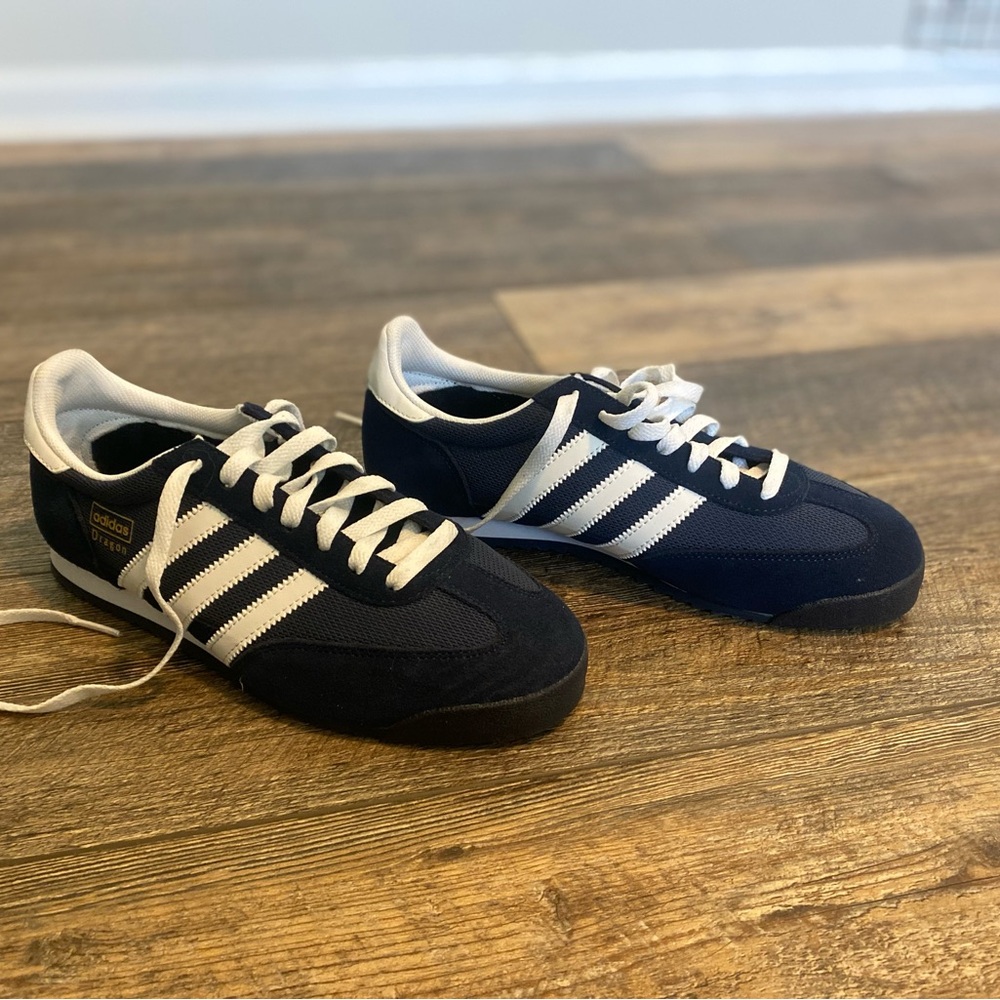 Adidas Men's Black and White Sneakers